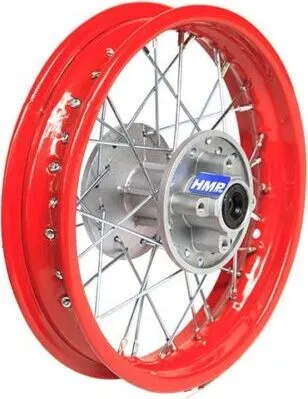 Hinterradfelge Stahl - Felge 12 Zoll hinten rot Pit Bike Dirt Bike Cross HMParts