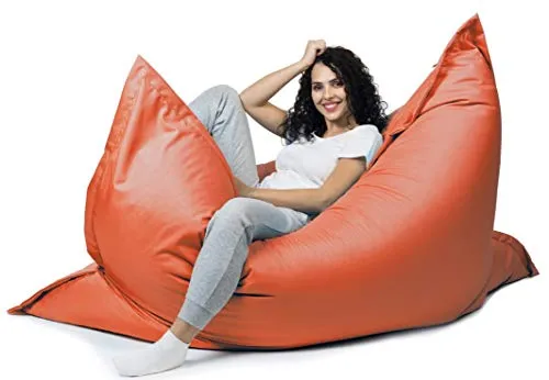 sunnypillow XL Sitzsack, Riesensitzsack Outdoor & Indoor 100 x 150 cm mit 140L Styropor Füllung Sessel für Kinder & Erwachsene Sitzkissen Sofa Beanbag viele Farben und Größen zur Auswahl Orange
