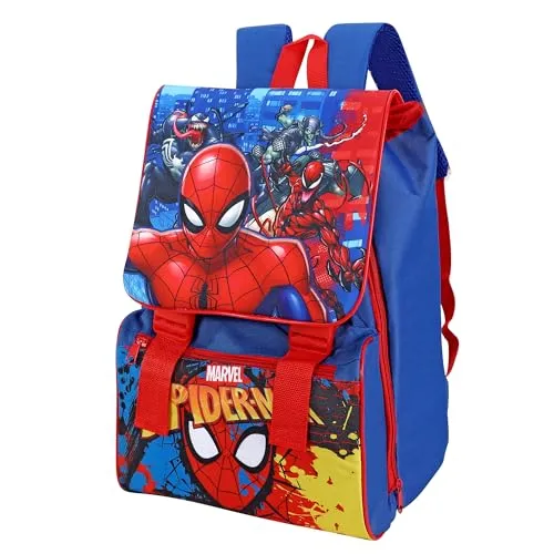 Marvel Spider-Man Kinder Schulrucksack, Blau und Rot, 31 x 24 x 9 cm, 15 l Fassungsvermögen