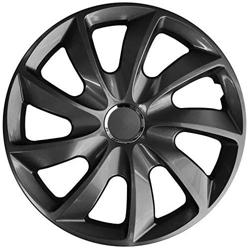 Radzierblende STIG Graphit 17 Zoll 4er Set, Schwarz - Robuste Radkappen - Radkappen für 17 Zoll Räder, schlag- und bruchsicher, ideal gegen extreme Witterungseinflüsse. Mit praktischem Montagesystem für perfekte Passform.
