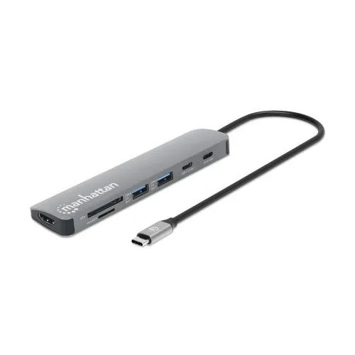 Manhattan USB-C Dockingstation mit HDMI - Weiteres Notebook-Zubehör mit USB-C 3.2 Gen 1, ermöglicht einfache Verbindung von mehreren Geräten und bietet eine hohe Übertragungsgeschwindigkeit.