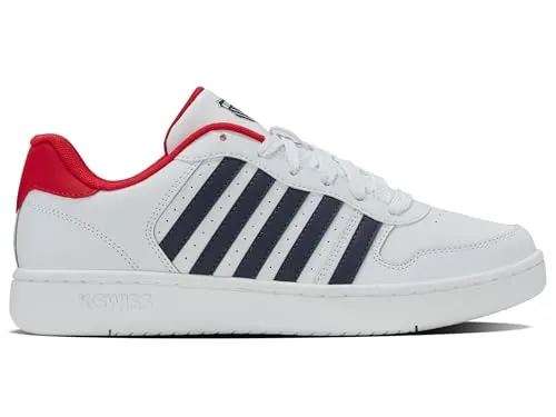 K-Swiss Court Palisades Herren Sneaker - Stilvoller Komfort in Weiß, Größe 8 - Sneaker für Herren mit modernem Design, hergestellt aus hochwertigen Materialien für hohen Tragekomfort und eine bequeme Passform. Ideal für Alltag, Büro oder Freizeit.