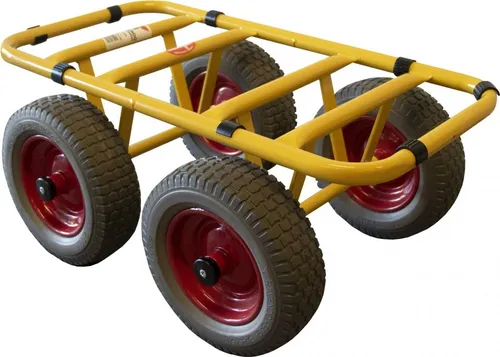 Ravendo Plattenwagen Dolly 300 Kg - Schwerlast Transportwagen - Rollwagen mit pannensicheren PU-Reifen, ideal für Baustellen und schwere Lasten bis 300 Kg. Hergestellt in Dänemark, leicht zu manövrieren durch Innenliegendes Rollenlager.