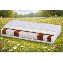 Taschenfederkern Matratze 90x190 cm #4087 - Ergonomische 7-Zonen-Taschenfederkernmatratze 90x190 cm mit hoher Punktelastizität und Komfortschaumauflagen für angenehmen Liegekomfort. Der abnehmbare Bezug ist bis 60 °C waschbar und sorgt für ein optimales Schlafklima.