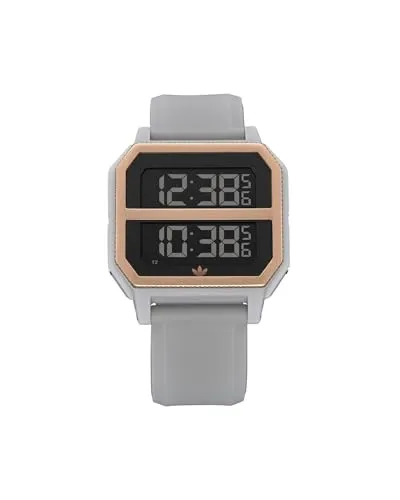 Adidas Herrenuhr Z163272-00 - Grau/Grau, Ø 41 mm - Moderne Herren Digitaluhr mit Quarzwerk und 50m Wasserdichtigkeit. Ideal für den Alltag und sportliche Aktivitäten. Inklusive Markenetui.