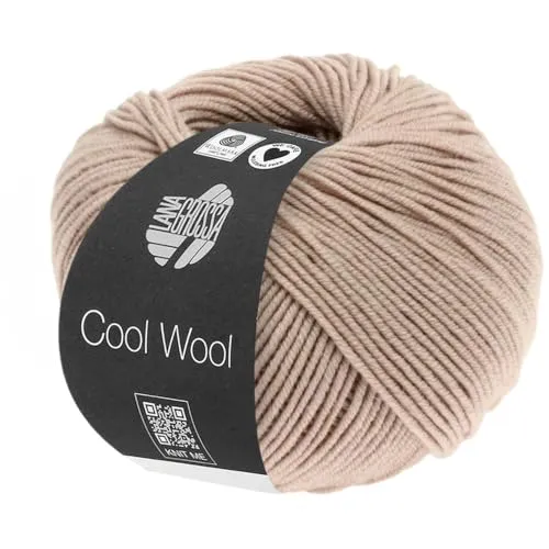 LANA GROSSA Cool Wool Uni | Extrafeine Merinowolle waschmaschinenfest und filzfrei | Handstrickgarn aus 100% Schurwolle (Merino extrafein) | 50g Wolle zum Stricken & Häkeln | 160m Garn FB 2010