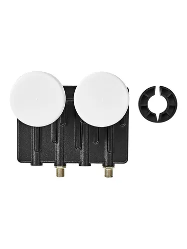 Nedis SLNBTM60BK - Low-Noise Block Converter - Hochwertiger Satellitenantennen-Umwandler für störungsfreien Empfang, ideal für den Einsatz mit Doppel-Monoblock-LNBs.