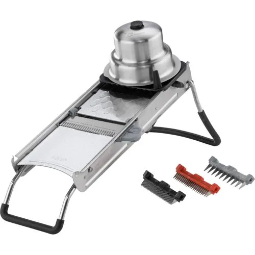 de Buyer Ultra Revolution Gemüsehobel - Edelstahl, 50 x 18.5 x 18 cm, ideal für präzises Schneiden mit Mikrogewelltem Messer und Waffelschnitt Mechanismus