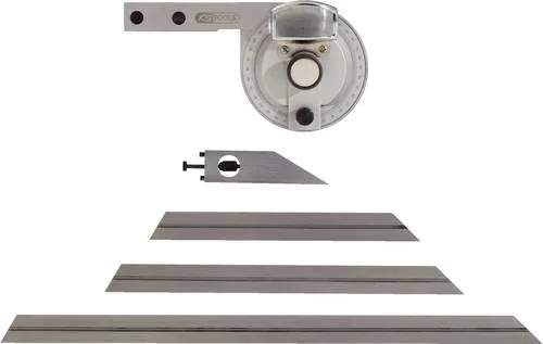 KS Tools 300.0207 - Universal-Winkelmesser 300mm, aus chrom-matt Edelstahl mit Vergrößerung und präziser Gewichtsanzeige