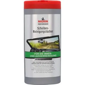 Nigrin Reinigungstücher 687747, Scheibenreinigung, feucht, für Scheiben und Scheinwerfer, in der Dose, 30 Tücher
