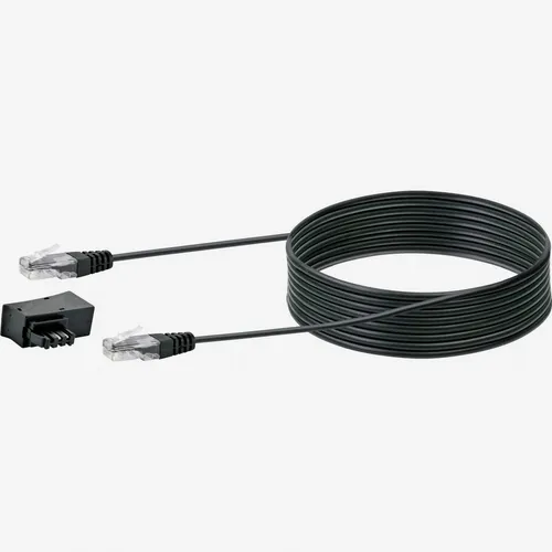 Schwaiger TAL 6732 TAE/DSL Steckeradapter mit Modemkabel, Schwarz, 6m