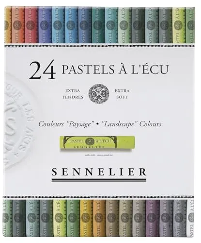 Sennelier Savoir Faire Pastellkreide, 24 Stück, weiche Qualität - Hochwertige Pastellkreide im Querformat, ideal für kreative Projekte. Die weiche Textur ermöglicht sanfte Farbübergänge und lebendige Ergebnisse. Maße: 6,4 cm lang, 1,3 cm Durchmesser.
