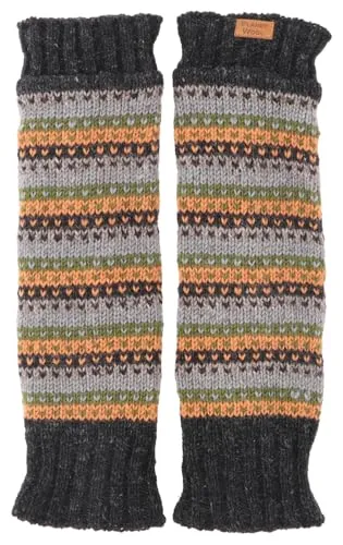 GURU SHOP Wollstulpen aus Nepal - Beinstulpen mit Muster in Grün für Herren/Damen - Handgestrickte Wollstulpen aus Nepal, die mit einem weichen Fleece-Futter für warme Knöchel und Waden sorgen. Ideal für kalte Tage, beim Yoga oder gemütlich zu Hause – ein farbenfrohes Accessoire für jeden Anlass.