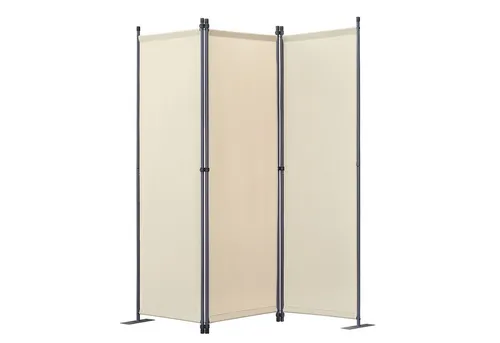 Angel Living 3-teiliger Paravent Sichtschutz aus Stahl und Polyester (Beige) - Robuster 3-teiliger Paravent für optimalen Sichtschutz im Innen- und Außenbereich. Flexibel einsetzbar, leicht zu montieren und mit stilvollem Design – ideal für mehr Privatsphäre.