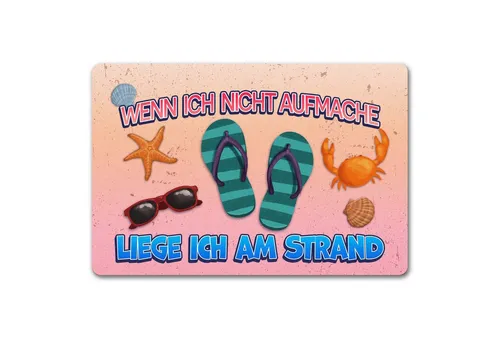 speecheese Fußmatte Wenn ich nicht aufmache liege am Strand Fußmatte in 40x60 cm ohne