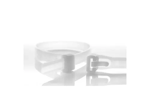 Wiederlösbare Kabelbinder 200 x 7,6 mm - 500 Stück - Praktische wiederlösbare Kabelbinder in Naturfarbe, ideal für flexibles Kabelmanagement. Hergestellt aus hochwertigem Polyamid 6.6 bieten sie hohe Zugfestigkeit und Langlebigkeit für industrielle und alltägliche Anwendungen.