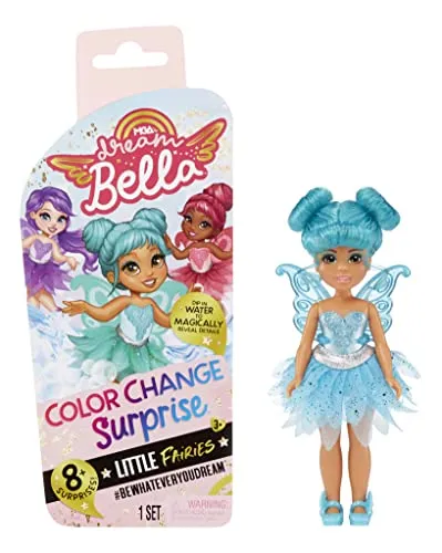 MGA's Dream Bella Farbwechsel Surprise Little Fairies - DREAMBELLA - Kleine Modepuppe mit Flügeln, Accessoires und türkisen Haaren - 14 cm - Zum Sammeln - Tolles Geschenk für Kinder ab 3 Jahren