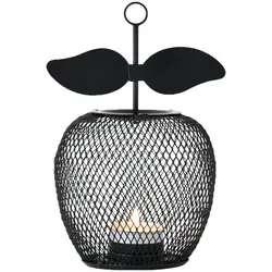 Moderne Deko Teelichthalter Manzana schwarz 19cm