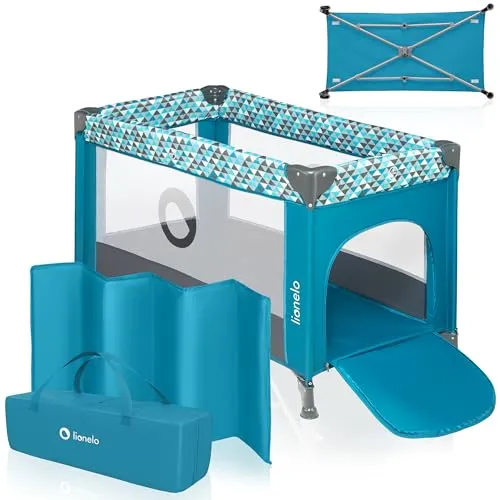 LIONELO Stefi Baby Laufstall: Sicheres Kinderbett mit LockGuard-System - Babybetten mit funktionalen Netzwänden für optimale Luftzirkulation und Sicherheit. Das LockGuard-System schützt vor versehentlichem Zusammenklappen, ideal für aktive Kinder.