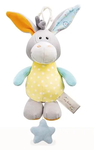 NICI Spieluhr Esel 18 cm – Kuscheliges Babyspielzeug - Stofftiere & Teddybären, mit melodischem Einschlaflied 