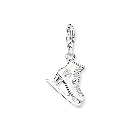 Thomas Sabo Charm-Anhänger Schlittschuh 925 Sterlingsilber - Eleganter Charm Club Anhänger mit Karabinerhaken, ideal für individuelle Geschenke und vielseitige Kombinationsmöglichkeiten