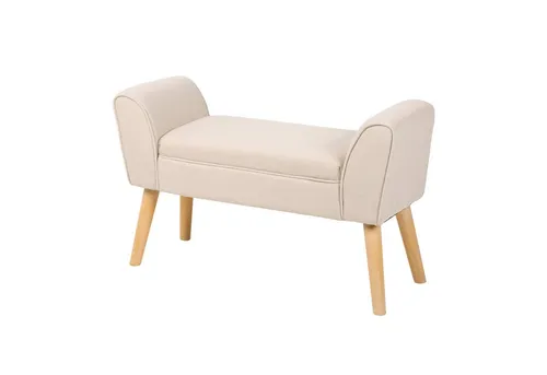 riess-ambiente Sitzbank SCARLETT 90cm beige (Einzelartikel, 1-St), Flur · Stoff · Holz · Schlafzimmer · Scandinavian Design