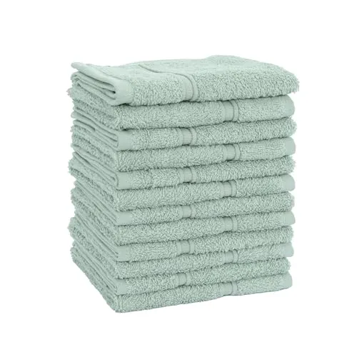 Veluna Home Premium Gästehandtücher Set 100% Baumwolle Gästehandtücher (30x30 cm) | Oeko-TEX Zertifiziert (Hellgrau, 12er Pack)