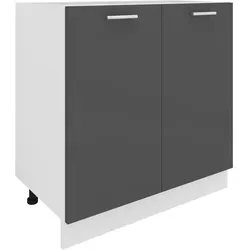 VCM Unterschrank Esilo 80 cm - Unterschrank mit Drehtüren, in modernem Weiß/Anthrazit, ideal für platzsparende Küchenlösungen. Robuste Holzwerkstoff-Konstruktion für Langlebigkeit.