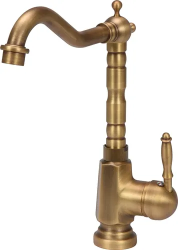 FALA-Batterie Waschbecken Retro-Bronze 3 - Armaturen mit zeitlosem Retrodesign, innovativer SMARTnut-Technologie für einfache Installation und ECOflow für wassersparenden Betrieb.