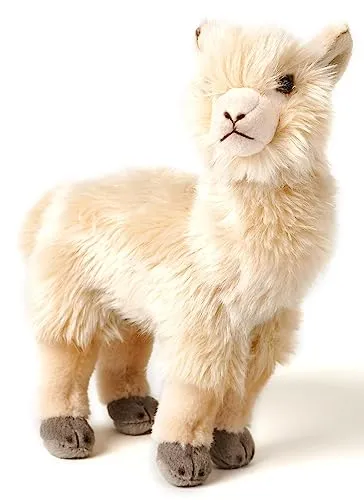 Uni-Toys Kuscheltier Alpaka beige - 23 cm Plüsch-Lama - Kuscheltiere aus 100% recyceltem Füllmaterial, ideal für umweltbewusste Eltern. Hochwertige Verarbeitung und sicher für Babys ab Geburt.
