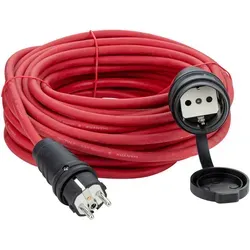 Dema 20m Verlängerungskabel H07RN-F 3x1,5 mm² Rot - Das 20m Verlängerungskabel H07RN-F in Rot ist ideal für Werkstatt und Garten. Robuste Materialien sorgen für eine sichere Stromversorgung, auch im Außenbereich. Mit IP44-Schutzart ist es vielseitig einsetzbar.