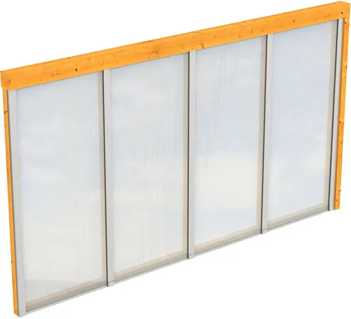 Skanholz Carport-Seitenwand mit Polycarbonat - Carport Zubehör, robuste Seitenwand aus braunem Holzwerkstoff mit 10 mm Polycarbonat, schützt vor Wind und Wetter und bietet zusätzlichen Sichtschutz.