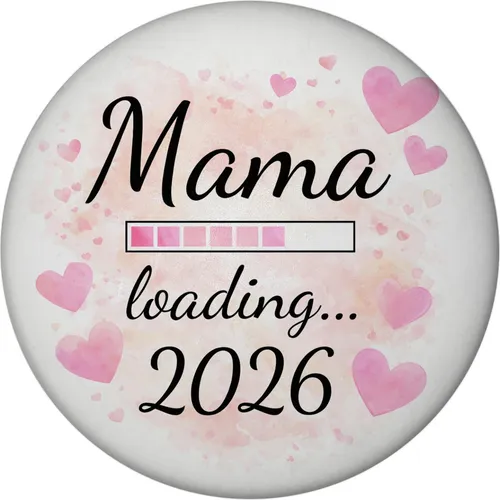 Rosa Herzen Mama Magnet - Mama loading... 2026