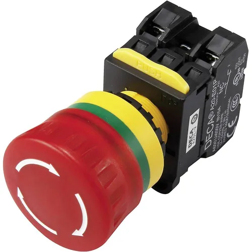 DECA A20L-V4E11Q7R Not-Aus-Schalter mit Kontaktelement 240 V/AC 6 A 1 Schließer,