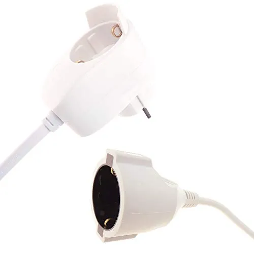 REV Verlängerungskabel POWERSPLIT - Verlängerungskabel 5m, erhält stationäre Steckdose, weiß