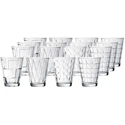 Villeroy & Boch Dressed Up Wasserglas 16er Set - 16-teiliges Gläserset, Made in Germany, mit bunten Designs im 50er & 60er Stil, ideal für festliche Anlässe oder den Alltag, spülmaschinengeeignet.
