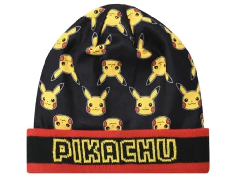 Pokemon Beanie Mütze Wintermütze (DE/NL/SE/PL, Numerisch, 54, schwarz/rot)