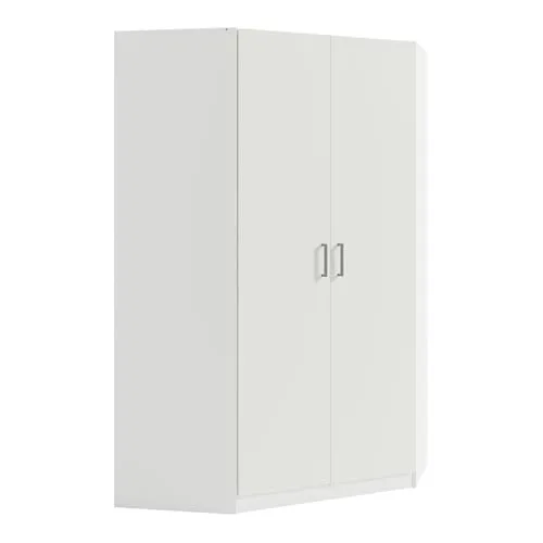 Lomadox Eck-Kleiderschrank, 2-türig, weiß