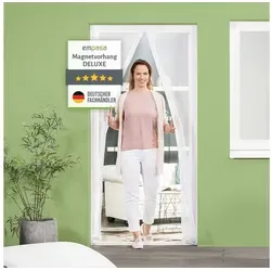 empasa Fliegengitter Tür Magnet Fliegenvorhang DELUXE Insektenschutz für Terrassen- und Balkontür, mit 26 starken Magneten, selbstschließend, in anthrazit und weiß, in vielen Größen