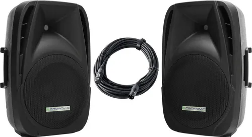 Pronomic PH12A Aktivbox Lautsprecher Paar - Mobiler Allrounder mit Bluetooth und USB-Player - Lautsprecher für In- und Outdoor mit 300 W Peak-Leistung, integriertem USB/SD/Bluetooth MP3-Player und robustem Gehäuse für jede Veranstaltung.
