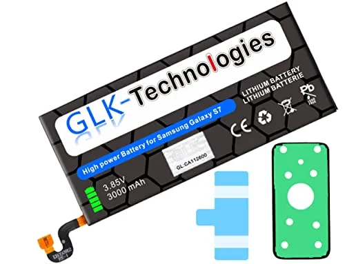 High Power Ersatzakku kompatibel mit Samsung Galaxy S7 SM-G930F 3000mAh | Original GLK-Technologies Battery | ersetzt BG-EB930ABE inkl. 2X Klebebandsätze