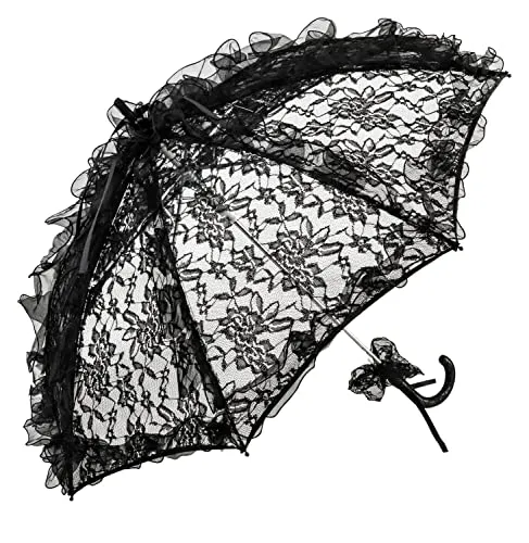 von Lilienfeld Spitzenschirm Désirée - Automatik Brautschirm für Hochzeiten - Eleganter Stockschirm aus Spitze mit romantischem Blütenmuster, perfekt für Hochzeiten und besondere Anlässe. Leicht und einfach zu bedienen, verleiht er jedem Outfit einen märchenhaften Touch.
