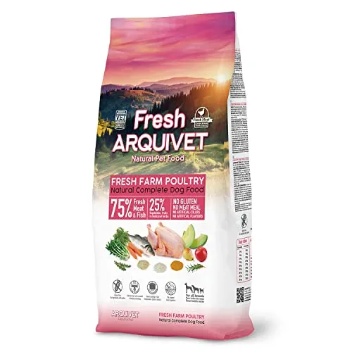 ARQUIVET Fresh Chicken and Oceanic Fish - Trockenfutter für Hunde - Hundefutter mit frischem Huhn und ozeanischem Fisch, reich an Proteinen und Omega-3-Fettsäuren für gesunde Haut und glänzendes Fell.