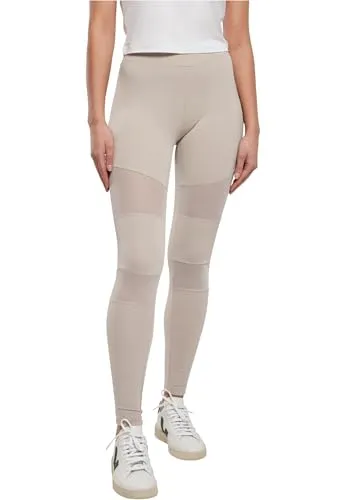 Urban Classics Damen Ladies Tech Mesh Leggings Yoga Pants, Warmgrey, 4XL