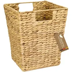 HMF Papierkorb Papierkorb Büro, Aufbewahrungskorb geflochten, aus Wasserhyazinthe, Eckig, 25 x 25 x 30 cm beige Eckig | 25 cm x 30 cm x 25 cm