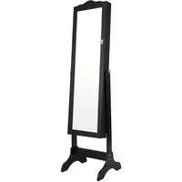 Costway Schmuckschrank mit Ganzkörperspiegel für Make-Up Schwarz