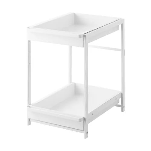 Yamazaki Spülschrank-Regal, Weiß, 30x45x42 cm - Praktisches Küchenregal mit zwei ausziehbaren Ebenen, ideal für die ordentliche Aufbewahrung von Töpfen und Geschirr. Modernes Design in Weiß für eine stilvolle Atmosphäre in Küche oder Bad.