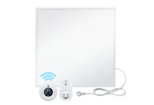 BR Bringer Infrarotheizung 300 Watt - Energiesparend mit Thermostat und Fernbedienung - Elektroheizkörper mit schneller, gleichmäßiger Wärmeverteilung. Ideal für Allergiker, effizient und umweltfreundlich. Mit 5 Jahren Garantie und TÜV GS - Deutsche Qualitätsmarke.