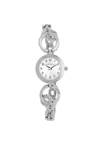 Just Watch Quarzuhr Liana mit Gliederarmband - Elegante Damenuhr mit funkelnden Similisteinen, 5 ATM wasserdicht und gravierbarem Gehäuseboden – ideal für stilvolle Anlässe und den Alltag.