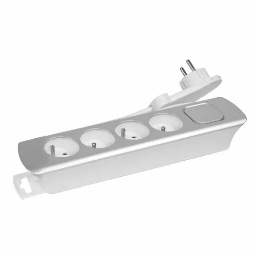 Gefom 400004 Steckdosenleiste mit 4 Steckplätzen silber